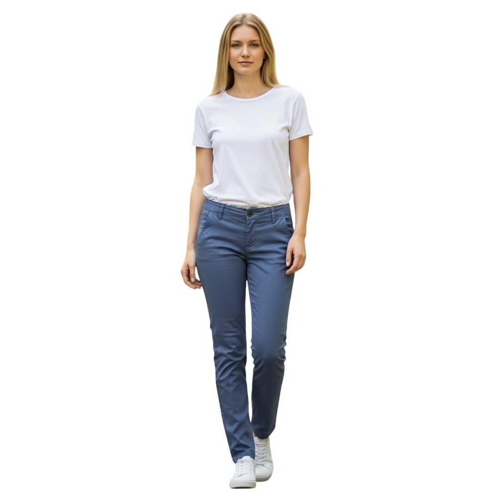 Boom Boom Jeans Womens Navy Blue Chino Pants Slim Straight Stretch Size 5